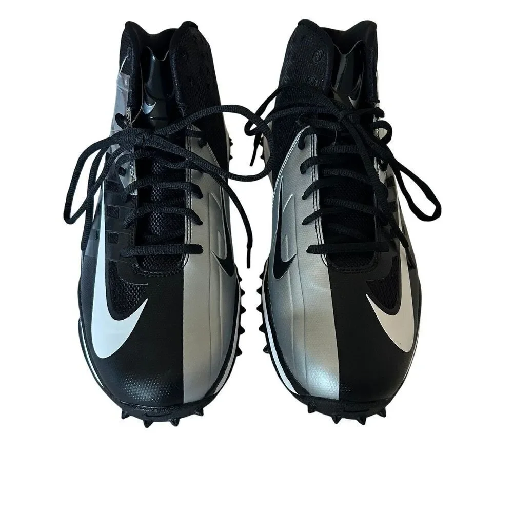 Nike Men's Vapor Pro Zoom Black & Silver Lace Up Track Football Size 13 NWOT